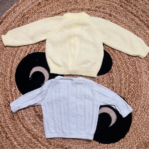 Baby vintage unisex knit braided Cardigan Set - Yellow & Light Blue no flaws - Picture 6 of 6